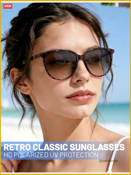 Retro Polarized Sunglasses UV400 Protection Unisex Adult 3 Pack with Case main image 6